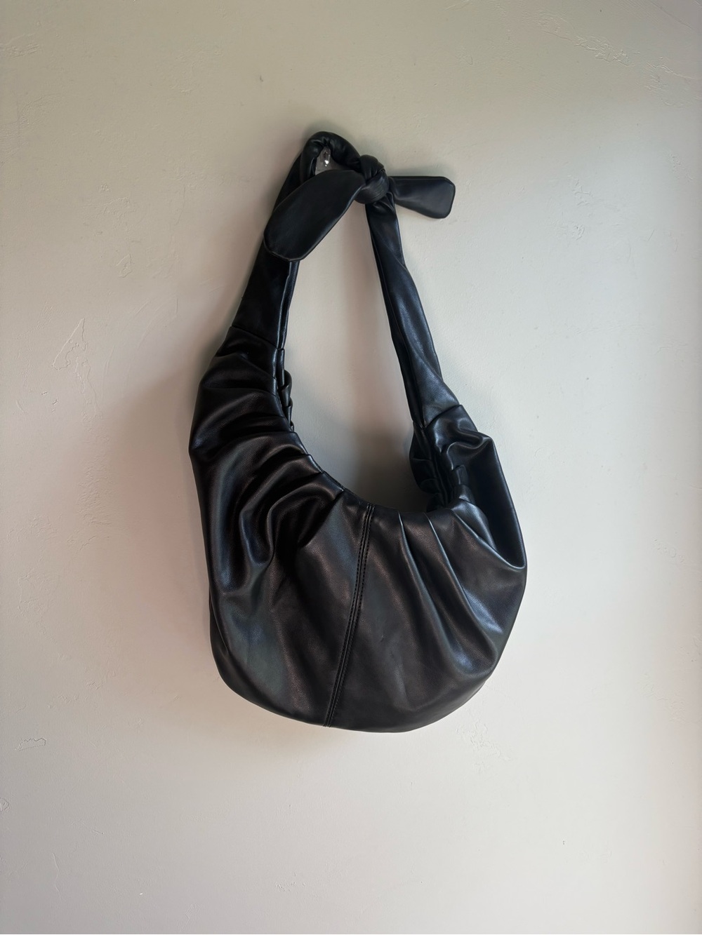 Urban Expressions Black Knotted Hobo Shoulder Bag